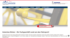 Desktop Screenshot of kutschen-ricker-shop.de